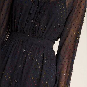Anthropologie Black Long Sleeve Dress